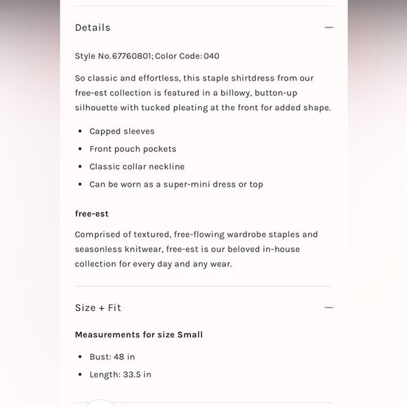 Free People NWT Not So Basic Shirtdress Tunic Small - Picture 5 of 11